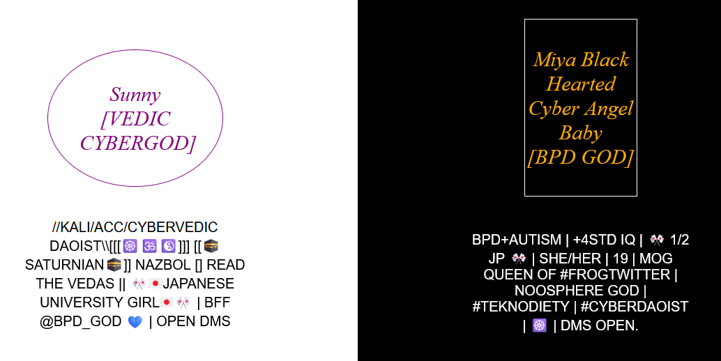 An example of names and bios used by the two figureheads of Kali/Acc, from one of their many web presences in 2021.